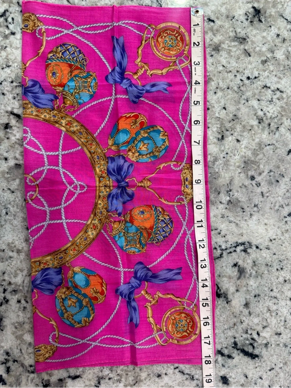 Vintage CELINE Bright Pink Neckerchief Scarf